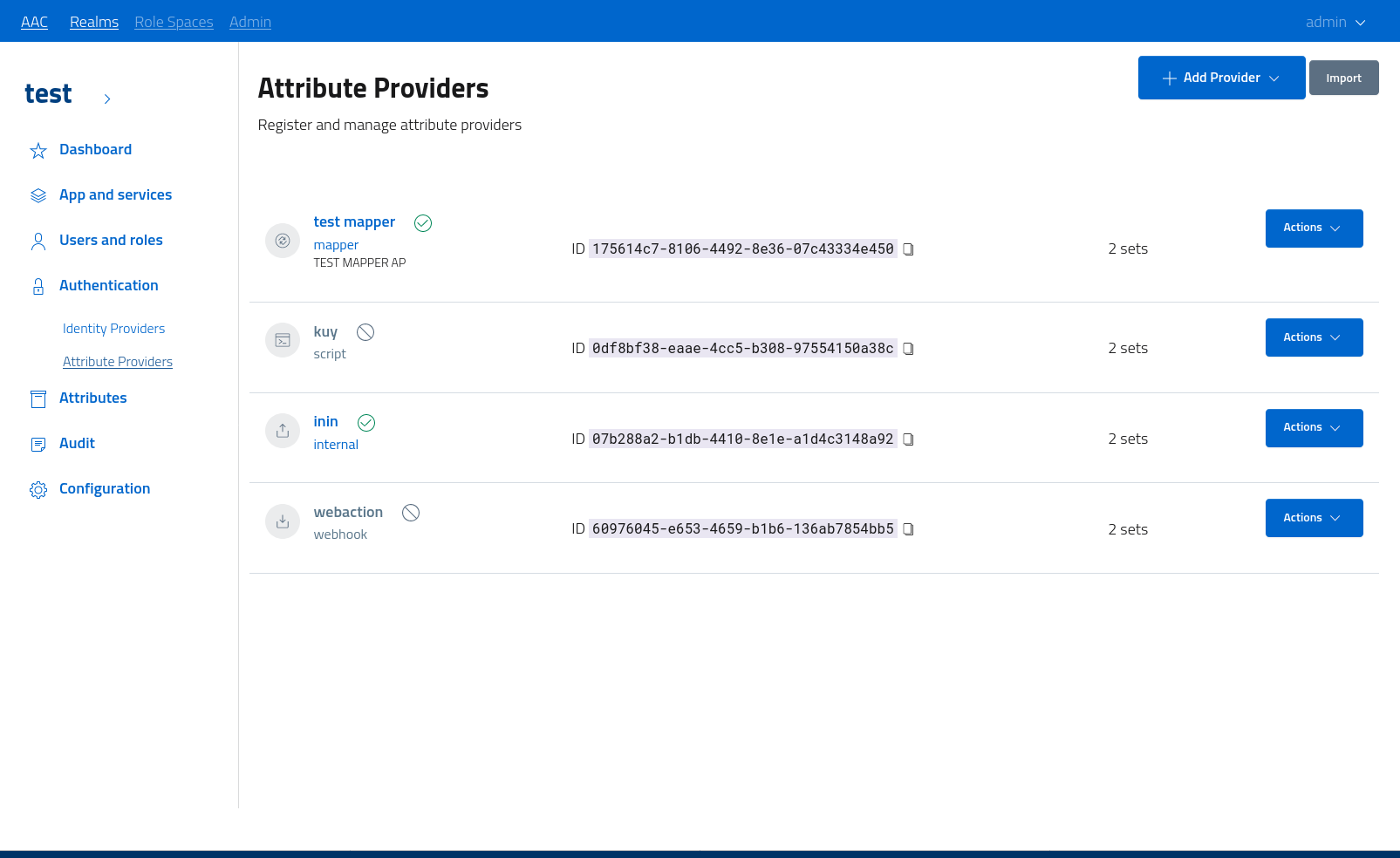 attributes console