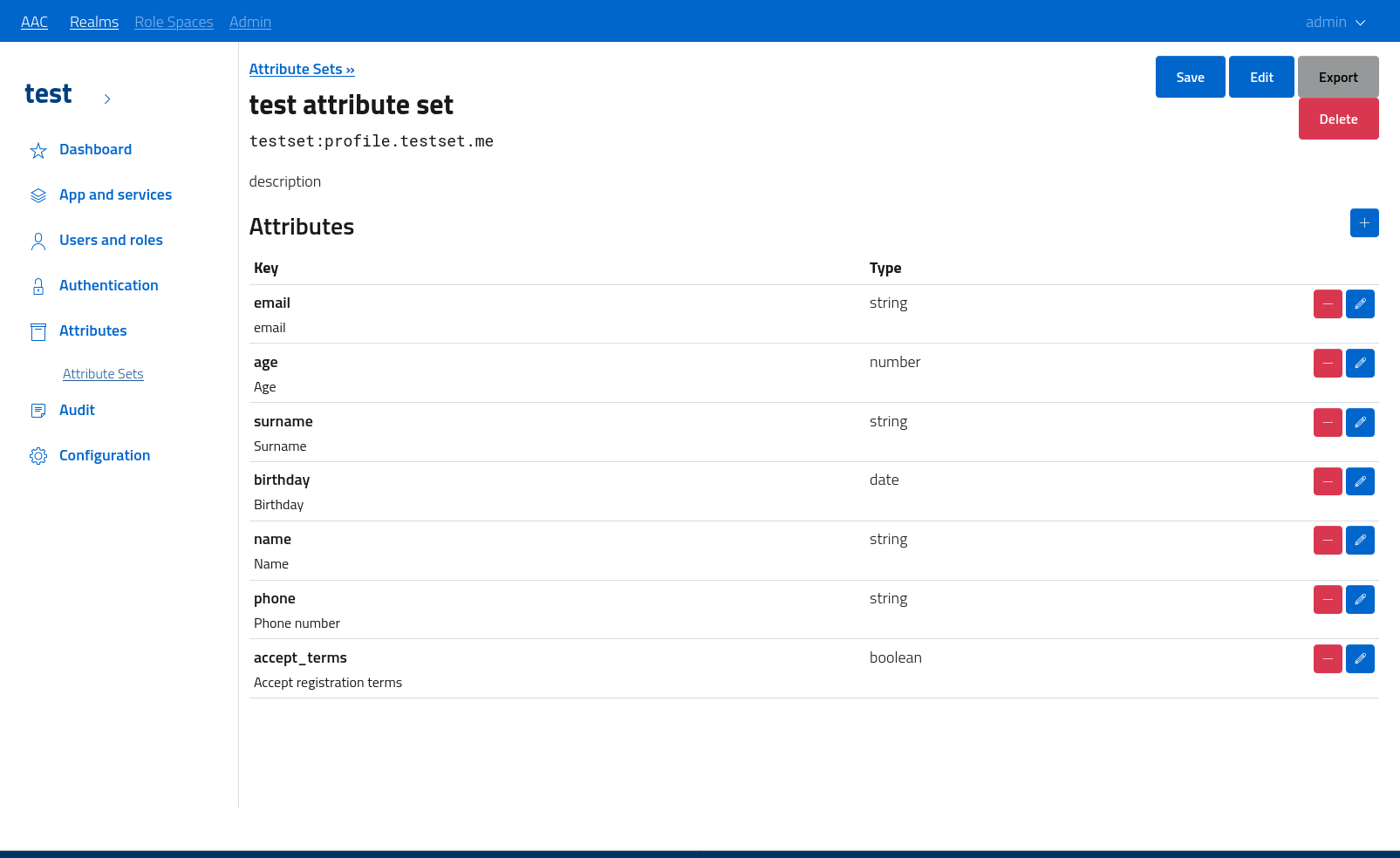 attributes console