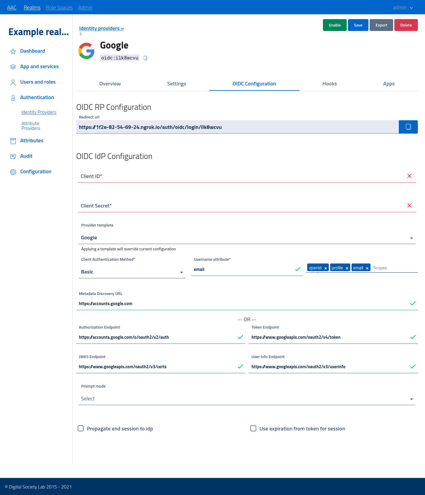 Idp config