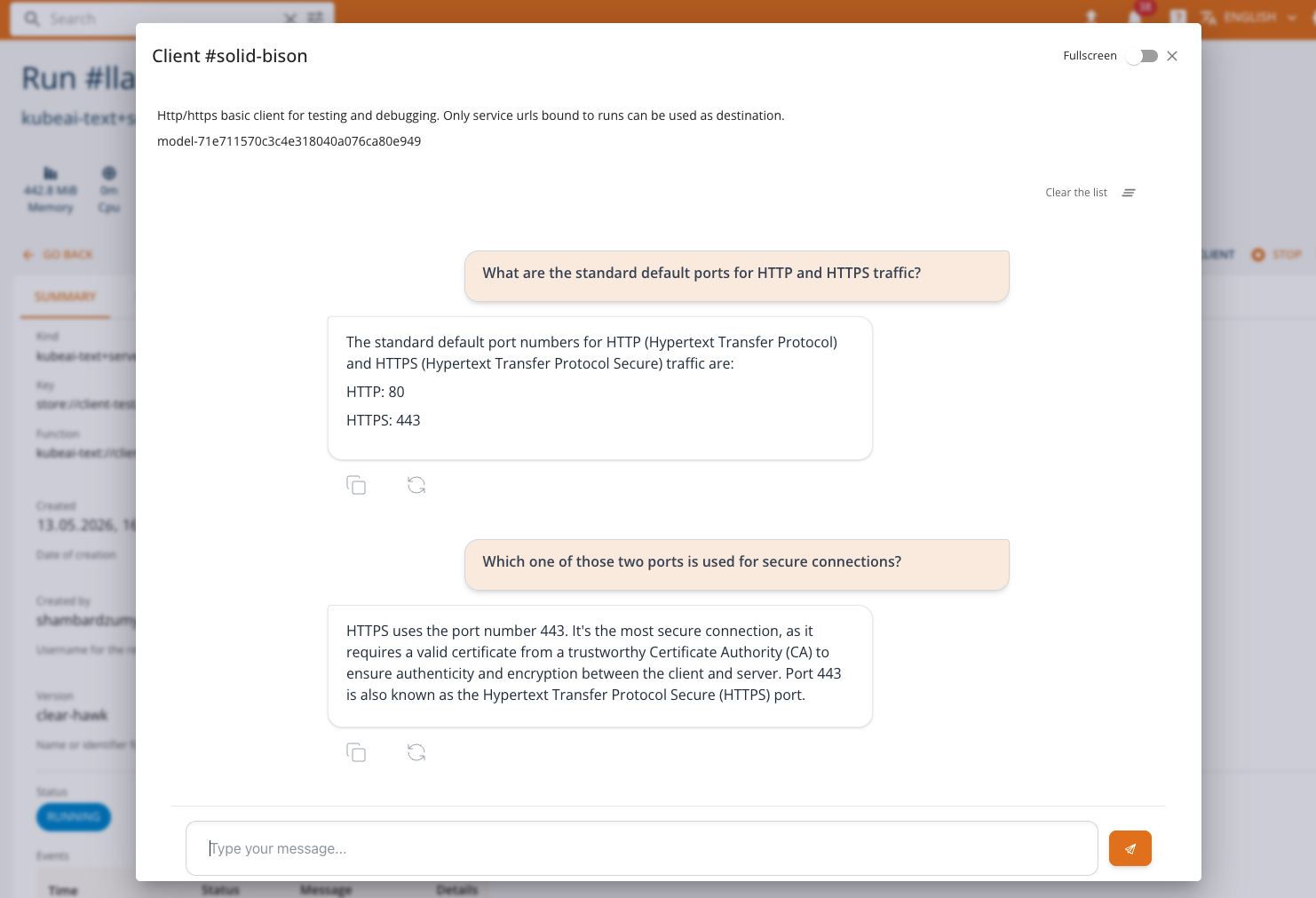 Chat Client conversation placeholder