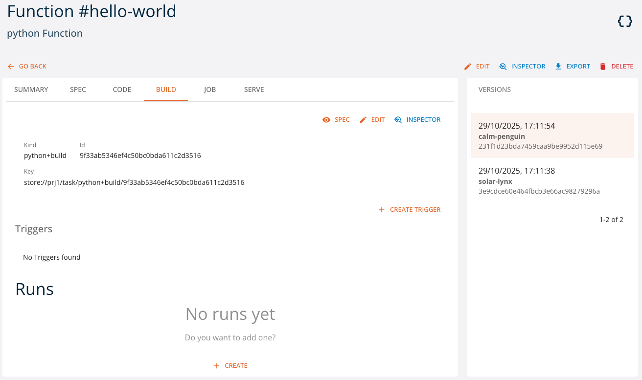 Function build tab