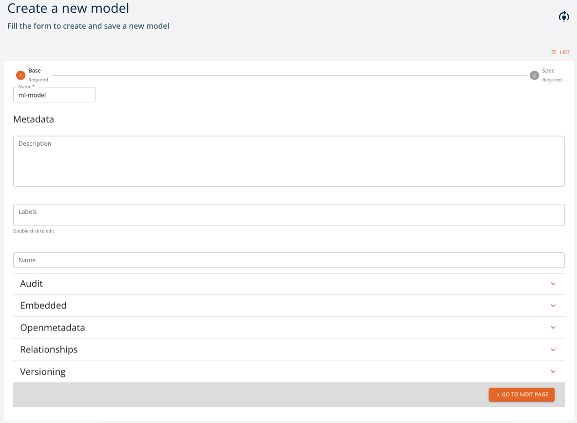 Model form