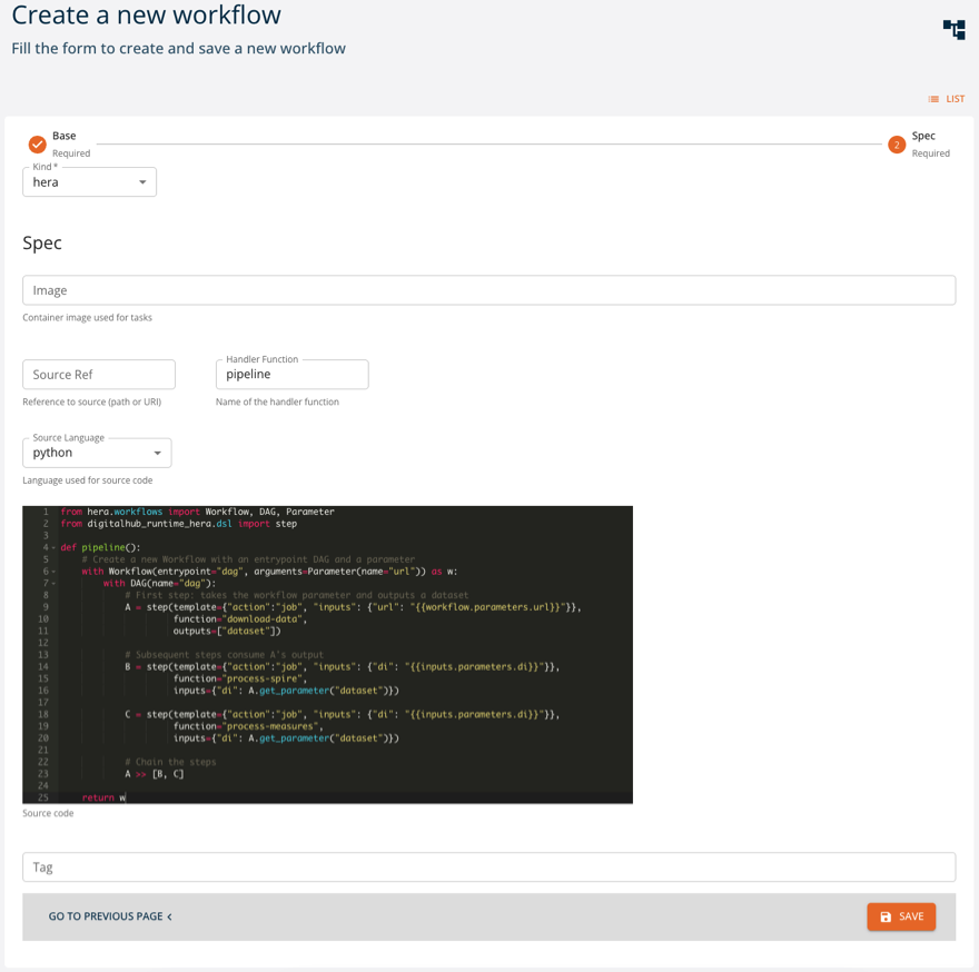 Workflow form
