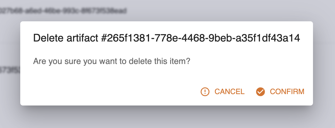 Artifact delete