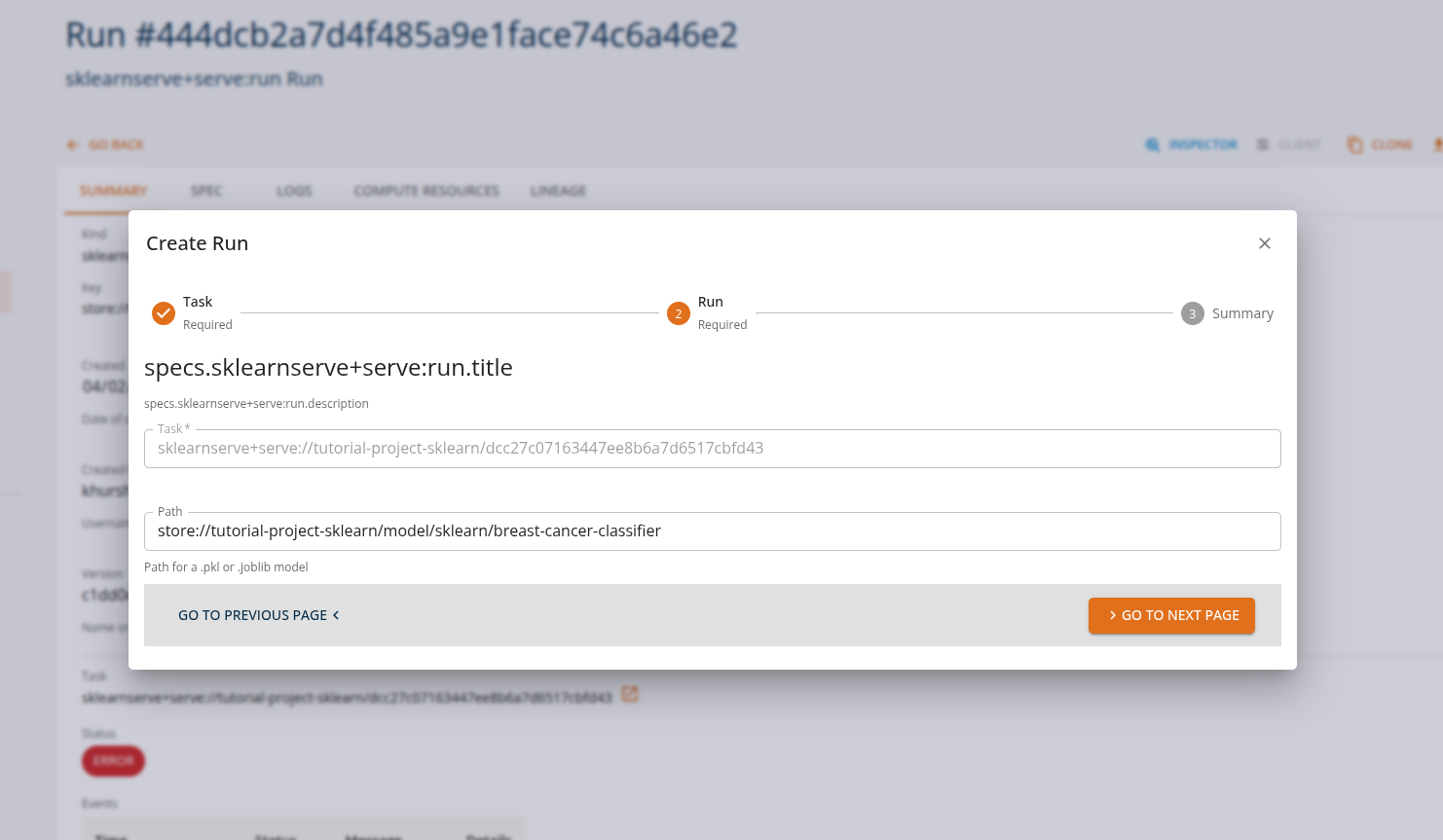 configure model